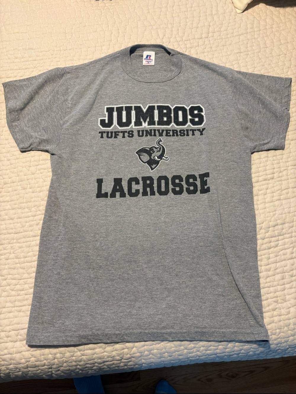 Russell Athletic Gray Tufts Jumbos Lacrosse Tee